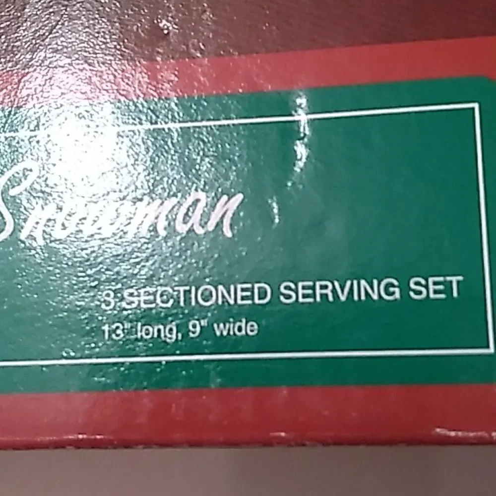 Snowman 3 Section Serving Set